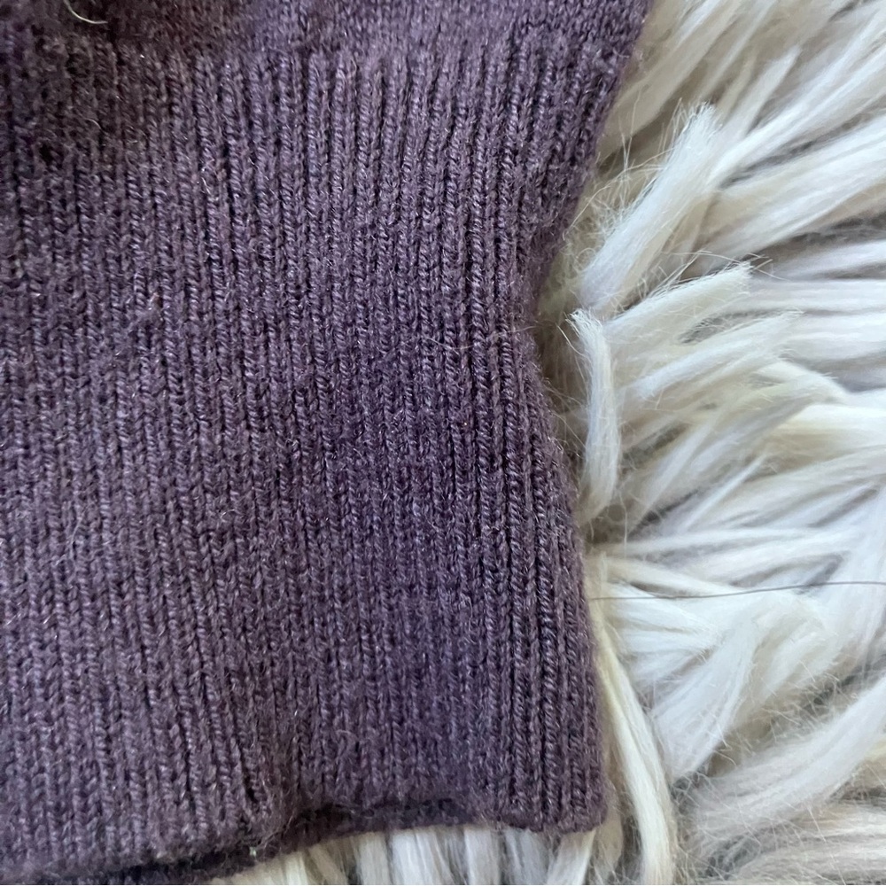 Ann Taylor - Medium Petite-Purple Sweater with Floral Accent - Picture 8 of 10